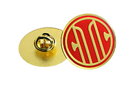 Κυκλικά παλαιά χρυσά εγχθμένα διακριτικά λογότυπα καρφιτσών μετάλλων συνήθειας που σχεδιάζονται