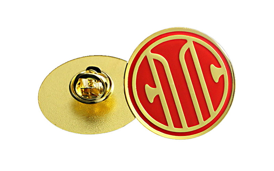 Κίνα Κυκλικά παλαιά χρυσά εγχθμένα διακριτικά λογότυπα καρφιτσών μετάλλων συνήθειας που σχεδιάζονται διανομέας